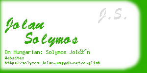 jolan solymos business card